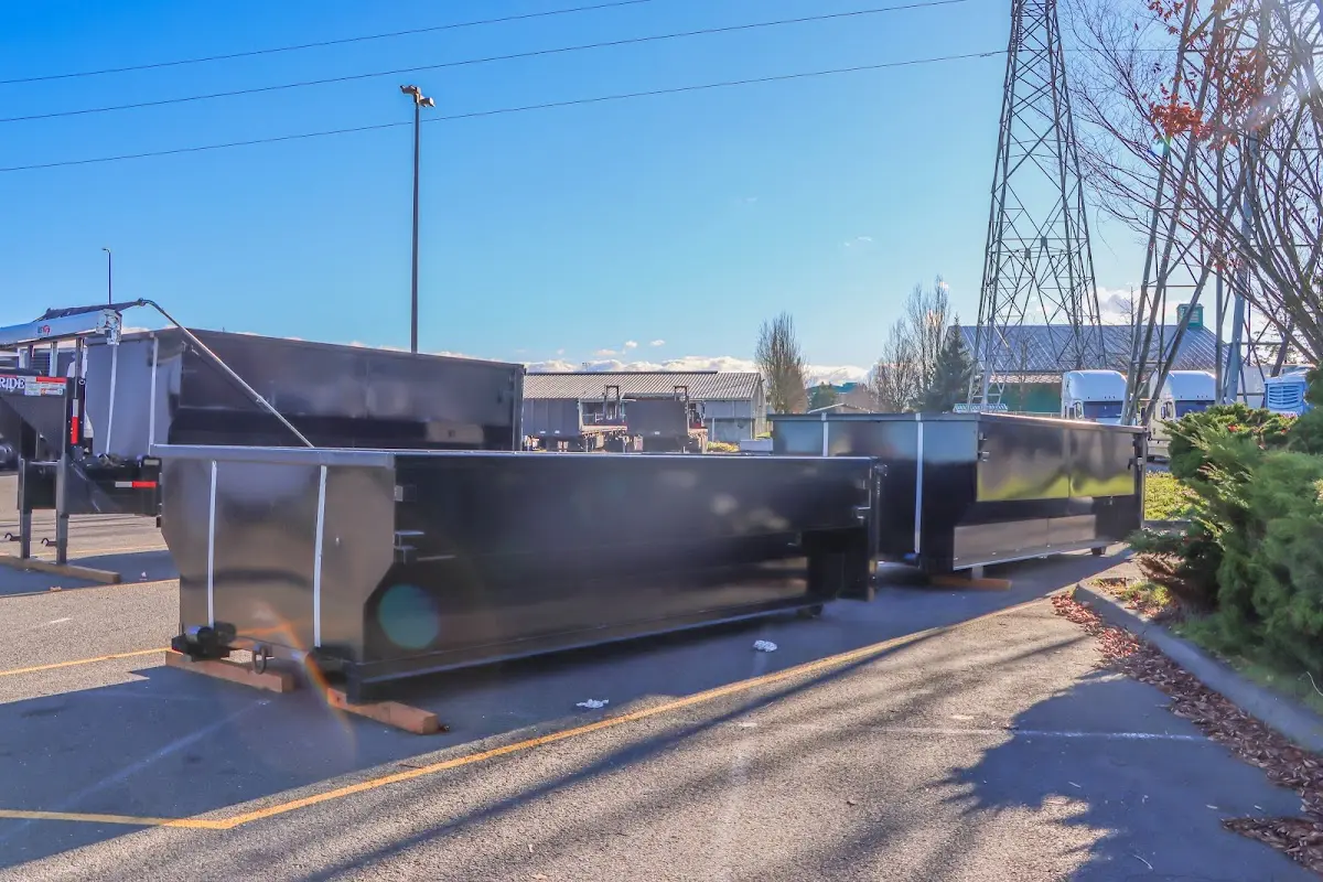 Roll-off dumpster ready for waste disposal at job site for 40 Yard Dumpster Rental in Harwinton